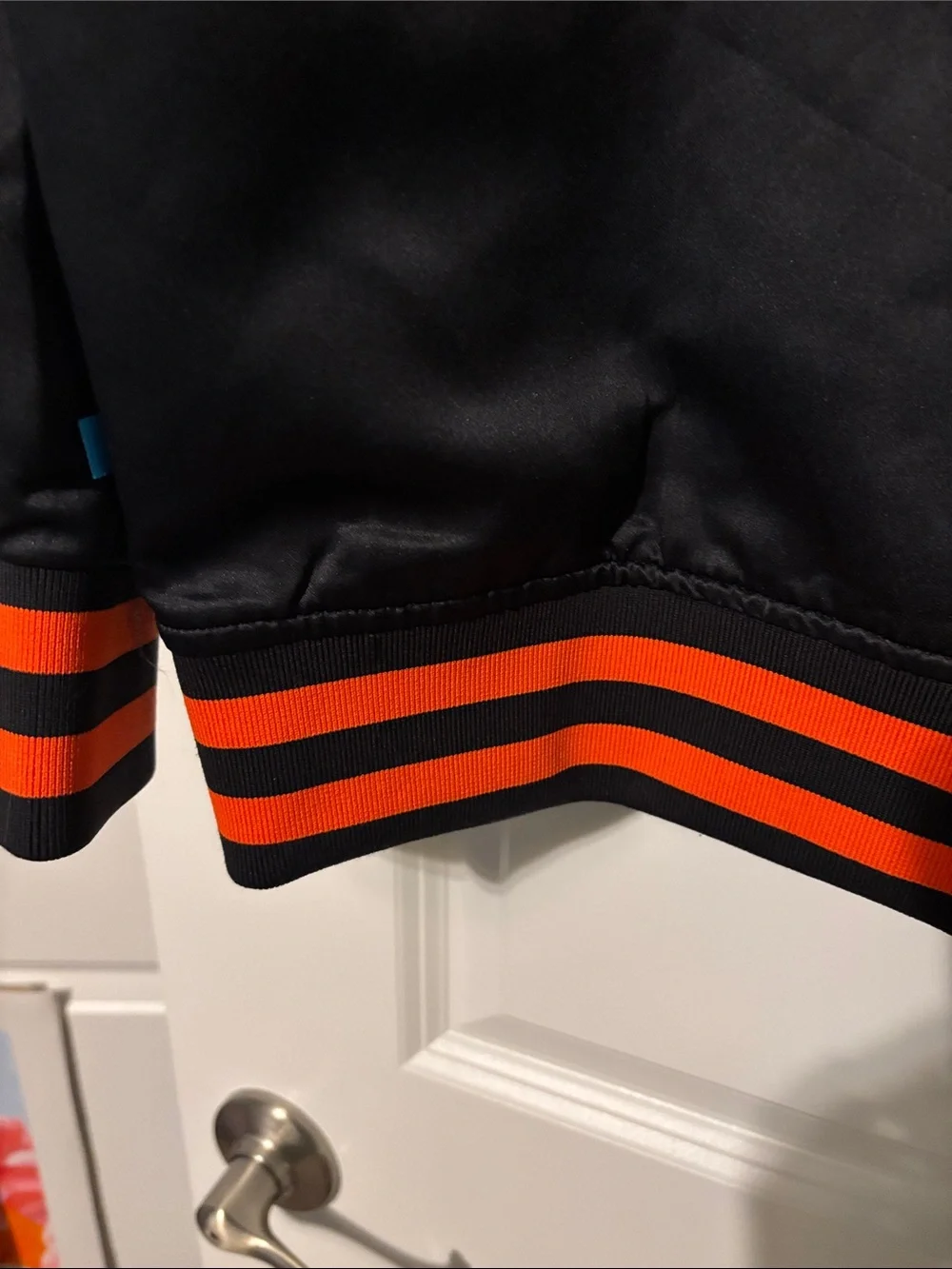 Men’s Variant COOKIES Black Satin Jacket with Orange Trim